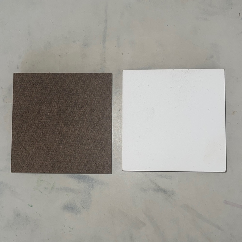 Mini canvases 2 1/2 x 2 1/2 inches with velcro that can attached to surfaces